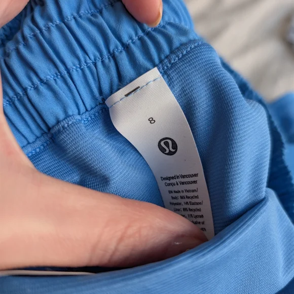 lululemon athletica Hotty Hot High Rise Lined Athletic Shorts in Blue Pool Party - Picture 6 of 6